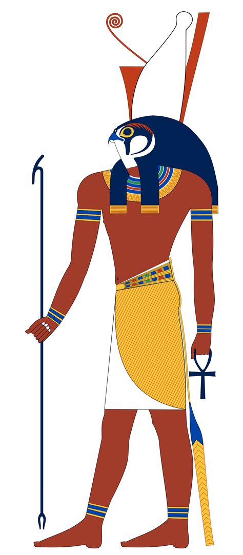 Horus, God of sky and kingship Hawk head Ancient Egyptian Religion ...