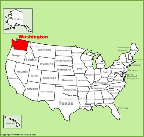 Washington (state) location on the U.S. Map - Ontheworldmap.com