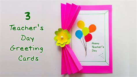 3 Teacher's day Greeting Card mini project Ideas || Greeting cards for ...