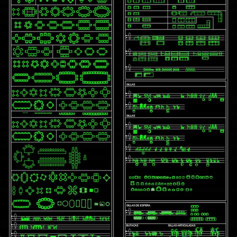 Bloques: Mobiliario en CAD/BIM | Catálogo Arquitectura