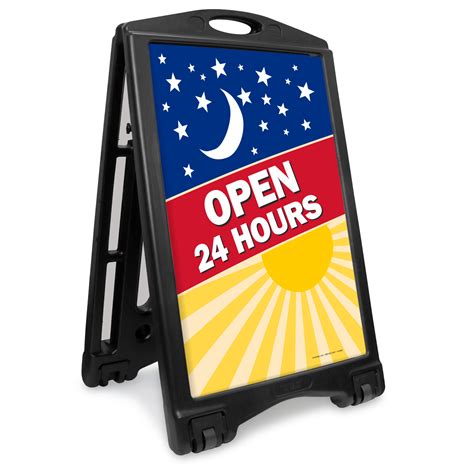 Open 24 Hours A-Frame Portable Sidewalk Sign | Low Prices, SKU: K-Roll-1069