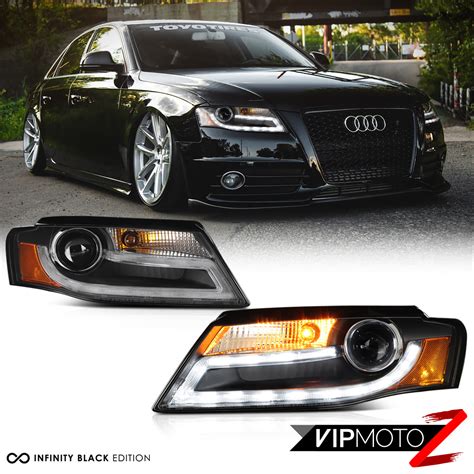 2009-2011 Audi A4 B8 [Infinity Black] Projector Headlight DRL LED Light ...