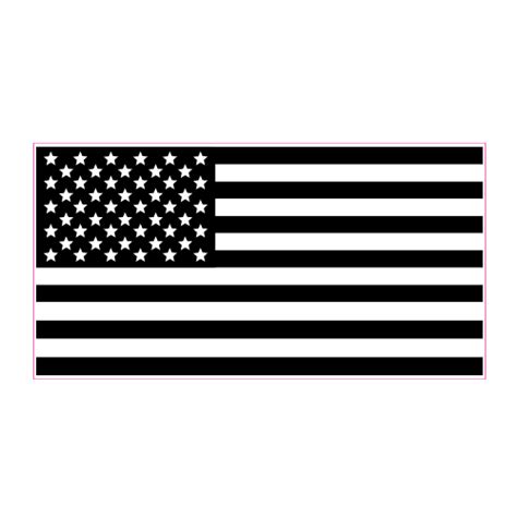 American Flag Black White Sticker - U.S. Custom Stickers