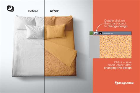 Top View King Size Bed Mockup | Product Mockups ~ Creative Market