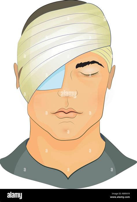 vector illustration of a postoperative bandage on the eye Stock Vector ...