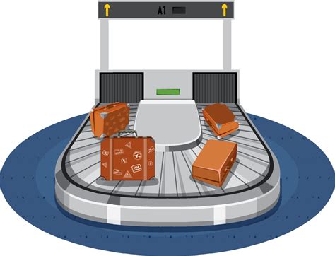 Conveyor belt airport with baggages 6156942 Vector Art at Vecteezy