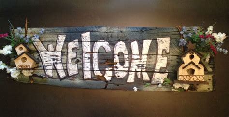 Welcome sign | Welcome sign, Painting, Crafts