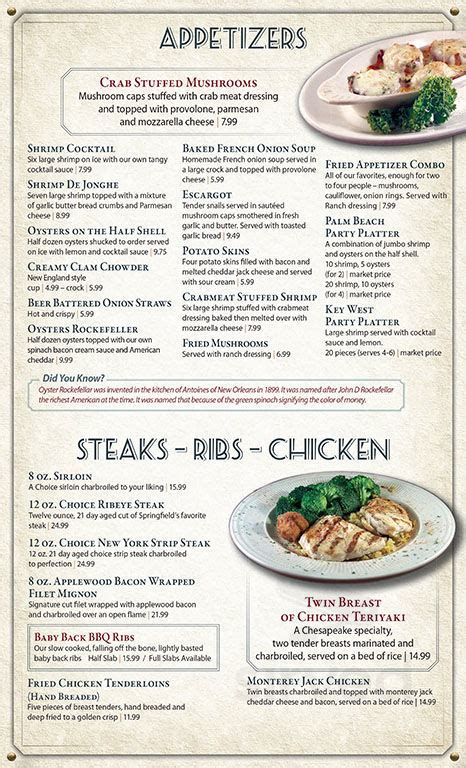 Chesapeake Seafood House menu in Springfield, Illinois