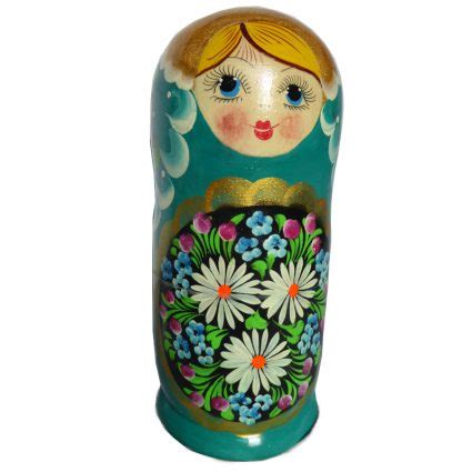 Russian Doll Svetlana Green with eye-catching flowery design