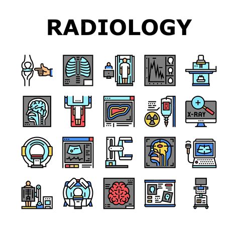 Premium Vector | Radiology Equipment Collection Icons Set Vector Illustration