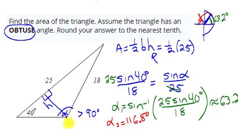 Area Of Obtuse Triangle