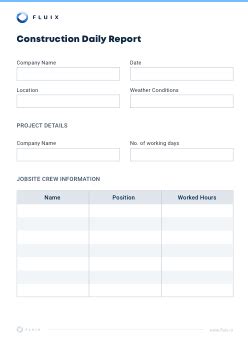 Construction Daily Log Template | Daily Field Report