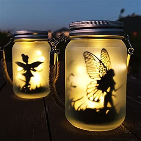 Alritz 2 Pack Solar Lantern Fairy Lights, Garden Ornament Lights ...