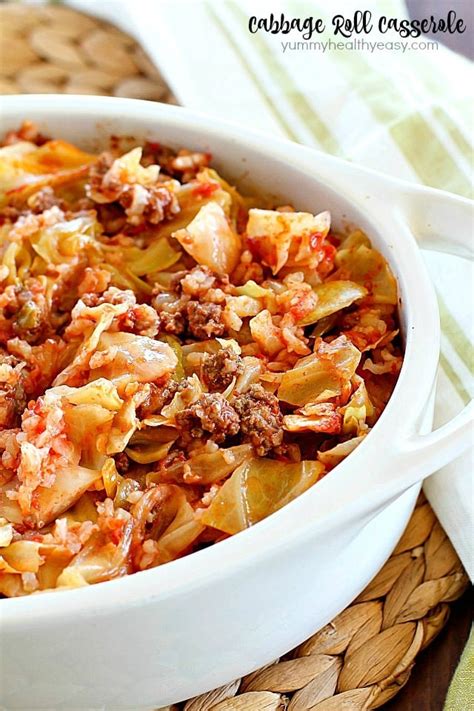 Beef Cabbage Roll Casserole - Yummy Healthy Easy