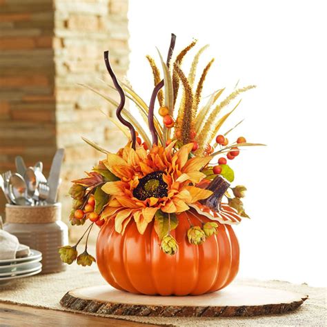 Fall Pumpkin Floral Arrangement | Pumpkin floral arrangements, Pumpkin arrangements, Fall flower ...