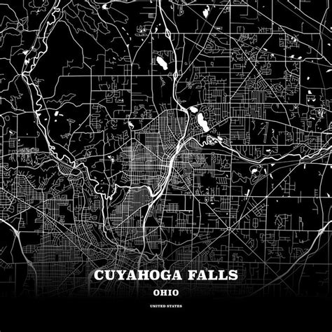 Cuyahoga Falls, Ohio, USA map | Map poster, Poster template, Usa map