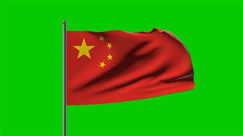 China Flag Waving Animation On Green Stock Motion Graphics SBV ...