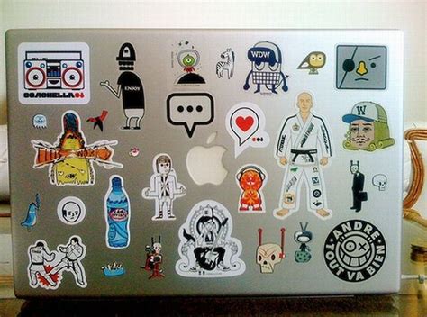 My Funny: Stickers Are Sticked On Computer Notebook Surface | Pictures