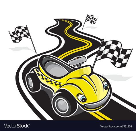 Cute race car Royalty Free Vector Image - VectorStock