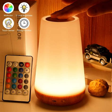 Biilaflor Touch Lamp, Portable Table Sensor Control Bedside Lamps with Quick USB Charging Port ...
