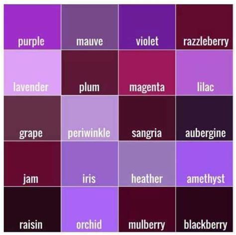 the names of different types of people in purple and red colors, with ...