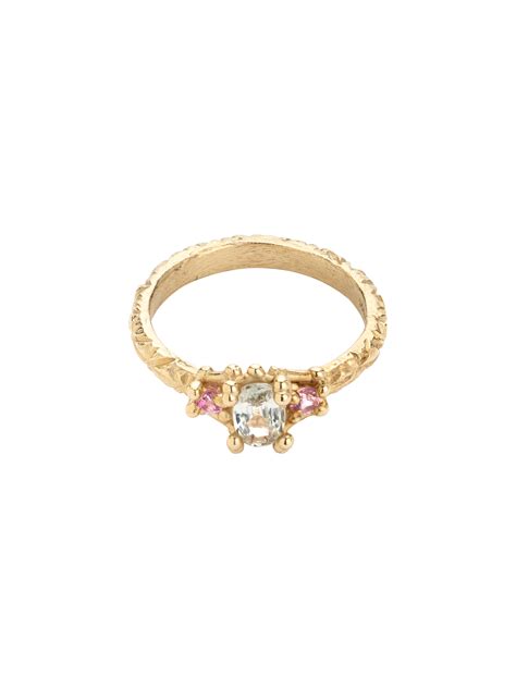 Pastel green & pink trio ring by Ciara Bowles | Finematter