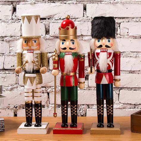 35cm Wooden Nutcracker Doll Puppet Figurines Soldier Christmas Decor ...