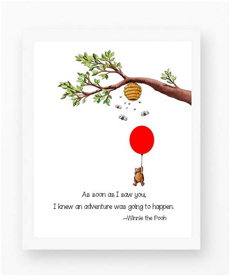 Winnie the Pooh Pooh Quotes Red Balloon Art Pooh Bear | Etsy