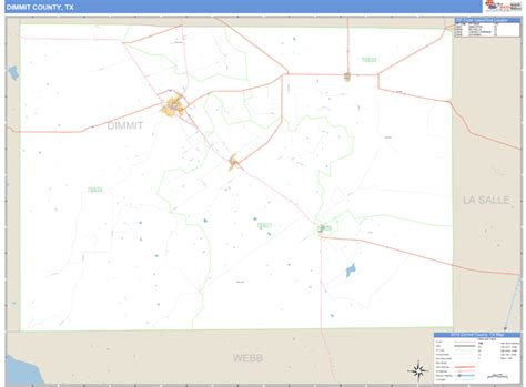 Dimmit County, Texas Zip Code Wall Map | Maps.com.com