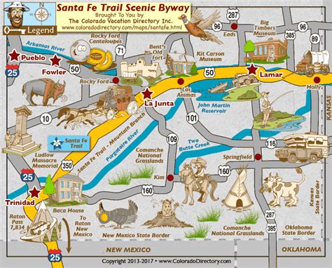 Santa Fe Trail Scenic Byway Map | Colorado Vacation Directory