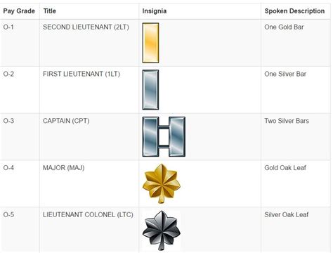 First Lieutenant Bars