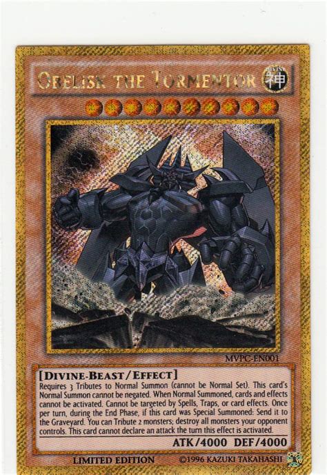 Buy Yu-Gi-Oh YuGiOh MVPC-EN001 Obelisk The Tormentor Limited Edition ...