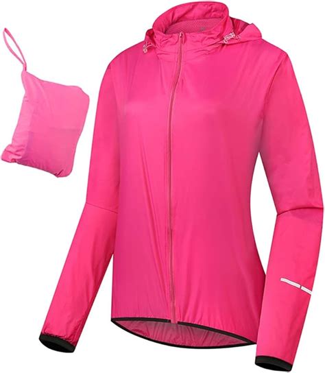 Pven Womens Cycling Jacket with Hood, High Visibility Reflective ...