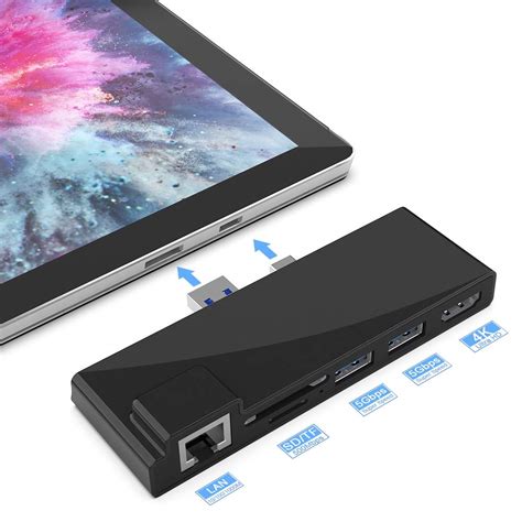 Buy Surfacekit Surface Pro 4 USB Hub with 1000M Ethernet Port, 4K HDMI, 2 x USB 3.0 Ports, SD ...