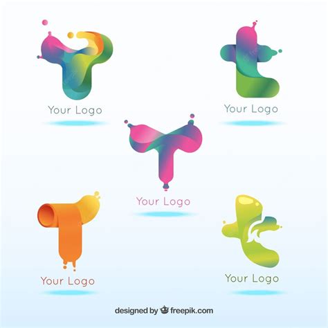 Premium Vector | Colorful logo letter t template collection