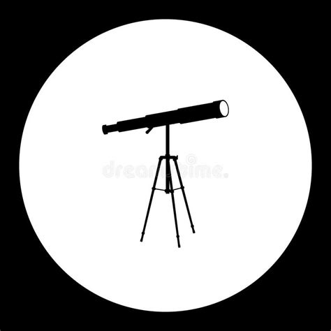 Stargazer Telescope Simple Silhouette Black Icon Eps10 Stock Vector - Illustration of glass ...