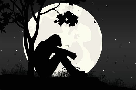 cute man and moon silhouette graphic 7461281 Vector Art at Vecteezy