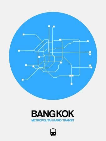 'Bangkok Blue Subway Map' Prints - NaxArt | AllPosters.com