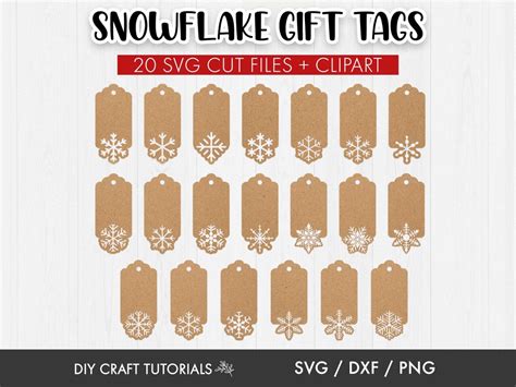 Snowflake Gift Tags, Gift Tags SVG, Tags Svg, Label Svg, Gift Tag ...