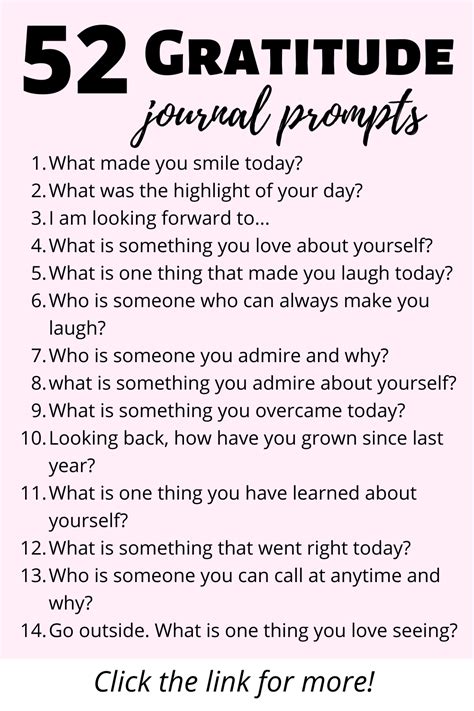 52 Gratitude Journal Prompts to be more thankful | Gratitude journal ...