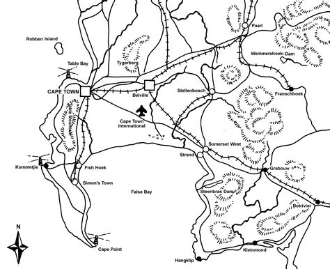 Sketch map of Cape Town - Map of sketch map of Cape Town (Western Cape ...