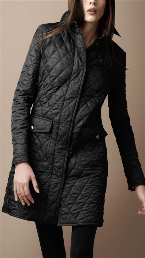 Lyst - Burberry Brit Diamond Quilted Trench Coat in Black