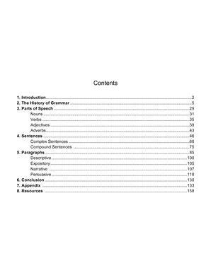 Table of Contents Examples | YourDictionary