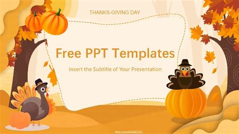 Cartoon style thanksgiving PowerPoint Templates & Google Slides