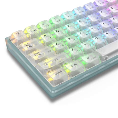 dagaladoo XVX Clear Keycaps 60 Percent, 82 Keys Japanese Custom OSA Profile Keycaps, Shine ...