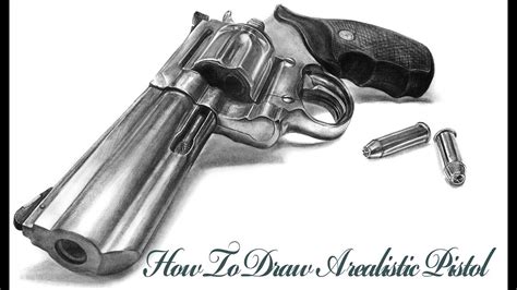 How To Draw A realistic Pistol|Gun|Bullet-Step By Step Tutorial - YouTube