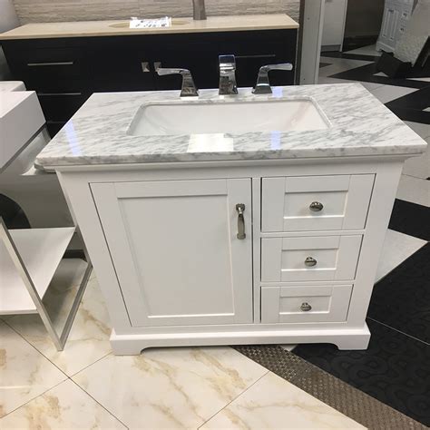 Eviva Houston 30 in. White Bathroom Vanity with White Carrara Marble ...