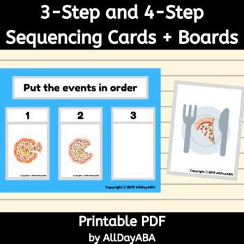 3 Step and 4 Step Sequencing Picture Cards for Special Education and ...