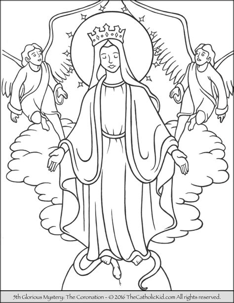 Glorious Mysteries Rosary Coloring Pages - The Catholic Kid