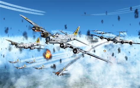 Download World War II Airplane Aircraft Air Force Military Boeing B-17 Flying Fortress Wallpaper